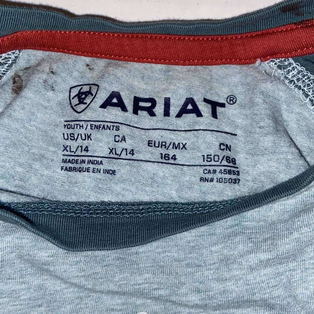 Ariat long sleeve t-shirt size XL/14 Let's Ride horse design - Picture 4 of 6